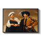 The Fortune Teller (Capitoline Version), c. 1599 by Caravaggio in a black floater framed canvas wall art display.