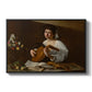 The Lute Player (Hermitage Version), c. 1596 by Caravaggio in a black floater framed canvas wall art display.