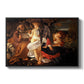 Rest on the Flight into Egypt, c. 1597 by Caravaggio in a black floater framed canvas wall art display.