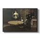 Interior, after Dinner, 1868-1869 by Claude Monet in a black floater framed canvas wall art display.