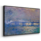Angled view of Charing Cross Bridge, 1903 by Claude Monet in a black floater framed canvas.