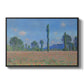 Poppy Field (Giverny), 1890-1891 by Claude Monet in a black floater framed canvas wall art display.