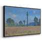 Angled view of Poppy Field (Giverny), 1890-1891 by Claude Monet in a black floater framed canvas.