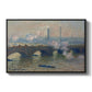 Waterloo Bridge, Gray Day, 1903 by Claude Monet in a black floater framed canvas wall art display.