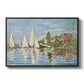 Regatta at Argenteuil, 1872 by Claude Monet in a black floater framed canvas wall art display.