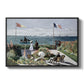 Garden at Sainte-Adresse, 1867 by Claude Monet in a black floater framed canvas wall art display.