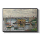 Bridge at Argenteuil on a Gray Day, c. 1876 by Claude Monet in a black floater framed canvas wall art display.