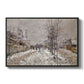 The Boulevard de Pontoise at Argenteuil, Snow Effect, 1875 by Claude Monet in a black floater framed canvas wall art display.