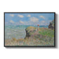 The Cliff Walk at Pourville, 1882 by Claude Monet in a black floater framed canvas wall art display.