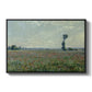 Poppy Field, 1881 by Claude Monet in a black floater framed canvas wall art display.