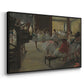 Angled view of The Dance Class, c. 1873 by Edgar Degas in a black floater framed canvas.