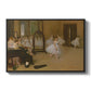 The Dancing Class, c. 1870 by Edgar Degas in a black floater framed canvas wall art display.