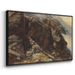 Angled view of High Mountain Study, c. 1870 by Edward Theodore Compton in a black floater framed canvas.