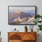 Hoher Göll from Watzmann-Hocheck, 1919 by Edward Theodore Compton in a black floater framed canvas featuring a distant mountain peak viewed from elevated ridge with sweeping landscape, displayed above a wood console cabinet.