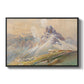 From the Dolomites, 1904 by Edward Theodore Compton in a black floater framed canvas wall art display.