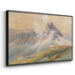 Angled view of From the Dolomites, 1904 by Edward Theodore Compton in a black floater framed canvas.