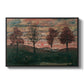 Four Trees, 1917 by Egon Schiele in a black floater framed canvas wall art display.