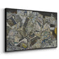 Angled view of Mödling II, 1918 by Egon Schiele in a black floater framed canvas.