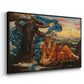 Angled view of Earthbound, 1897 by Evelyn De Morgan in a black floater framed canvas.