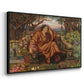 Angled view of A Soul in Hell, c. 1901-1902 by Evelyn De Morgan in a black floater framed canvas.