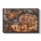 Boreas and the Fallen Leaves, c. 1910-1914 by Evelyn De Morgan in a black floater framed canvas wall art display.
