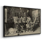Angled view of The Chess Players, 1858 by Ernest Meissonier in a black floater framed canvas.