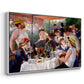 Angled view of Luncheon of the Boating Party (Le Déjeuner des canotiers), 1880-1881 by Pierre-Auguste Renoir in a white floater framed canvas.