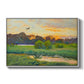Flying Duck at Sunset, 1924 by Bruno Liljefors in a white floater framed canvas wall art display.