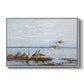 Greylag Geese (Grågäss), 1922 by Bruno Liljefors in a white floater framed canvas wall art display.