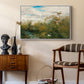 Wild Ducks (Grasänder), 1890 by Bruno Liljefors as a white floater framed canvas featuring a group of ducks foraging in natural marsh setting, styled above a mid-century console in a contemporary living area.
