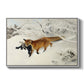 Fox in Snow Landscape, 1900 by Bruno Liljefors in a white floater framed canvas wall art display.