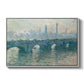 Waterloo Bridge, Gray Weather, 1900 by Claude Monet in a white floater framed canvas wall art display.