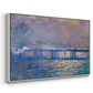 Angled view of Charing Cross Bridge, 1903 by Claude Monet in a white floater framed canvas.