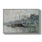 View of the Prins Hendrikkade and Kromme Waal in Amsterdam, 1874 by Claude Monet in a white floater framed canvas wall art display.