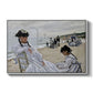 On the Beach at Trouville, 1870 by Claude Monet in a white floater framed canvas wall art display.