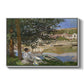 On the Bank of the Seine, Bennecourt, 1868 by Claude Monet in a white floater framed canvas wall art display.