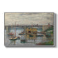 Bridge at Argenteuil on a Gray Day, c. 1876 by Claude Monet in a white floater framed canvas wall art display.