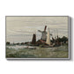 Windmill at Zaandam, 1871 by Claude Monet in a white floater framed canvas wall art display.