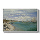 Regatta at Sainte-Adresse, 1867 by Claude Monet in a white floater framed canvas wall art display.