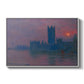 The Houses of Parliament, Sunset, 1903 by Claude Monet in a white floater framed canvas wall art display.