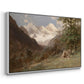 Angled view of Landscape in the Caucasus, c. 1921 by Edward Theodore Compton in a white floater framed canvas.