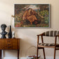 A Soul in Hell, c. 1901-1902 by Evelyn De Morgan as a white floater framed canvas featuring a symbolic depiction of soul in anguish amid chaotic forms, styled above a mid-century console in a contemporary living area.