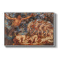 Boreas and the Fallen Leaves, c. 1910-1914 by Evelyn De Morgan in a white floater framed canvas wall art display.