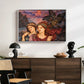 The Vision, 1914 by Evelyn De Morgan displayed in a white floater framed canvas above a dark wood credenza in an entryway.