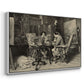 Angled view of The Chess Players, 1858 by Ernest Meissonier in a white floater framed canvas.