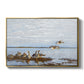 Greylag Geese (Grågäss), 1922 by Bruno Liljefors in a gold floater framed canvas wall art display.