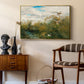 Wild Ducks (Grasänder), 1890 by Bruno Liljefors as a gold floater framed canvas featuring a group of ducks foraging in natural marsh setting, styled above a mid-century console in a contemporary living area.