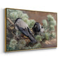 Angled view of Hooded Crows (Kråkor), 1891 by Bruno Liljefors in a gold floater framed canvas.