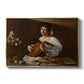 The Lute Player (Hermitage Version), c. 1596 by Caravaggio in a gold floater framed canvas wall art display.