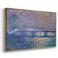 Angled view of Charing Cross Bridge, 1903 by Claude Monet in a gold floater framed canvas.